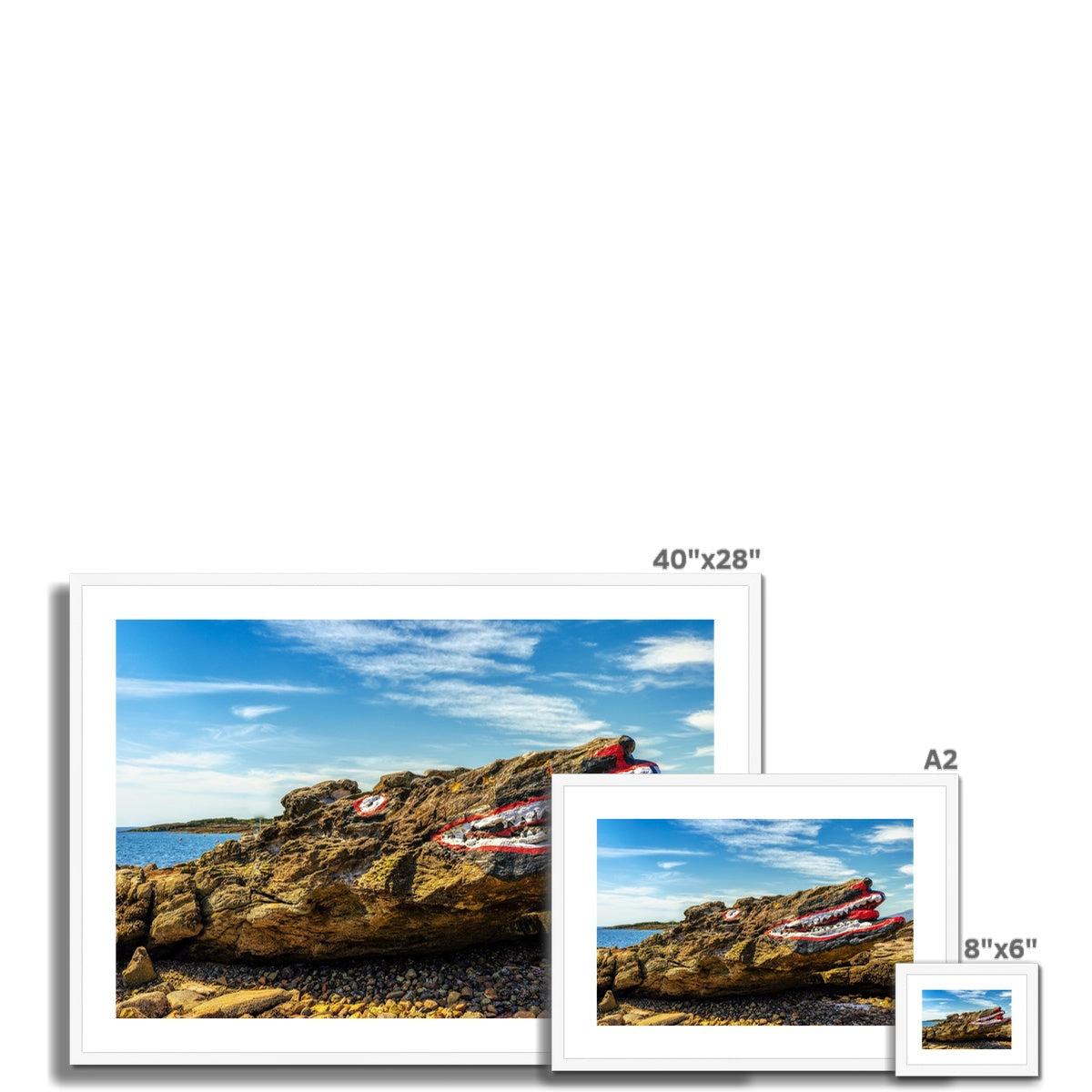 40x28 Framed Crocodile Rock Millport Coastal Landscape Print