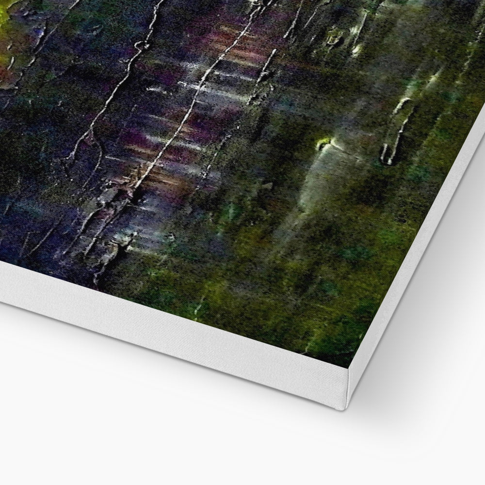 Cromarty Harbour Northern Lights abstract canvas print with vibrant colors and textured brushstrokes