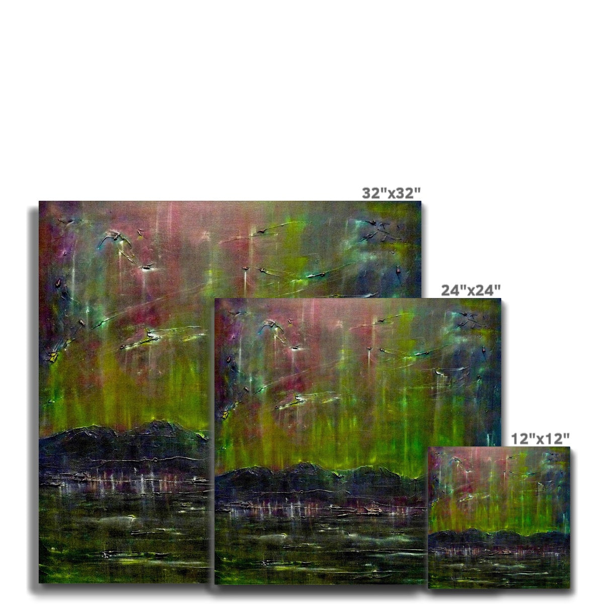 Cromarty Harbour Northern Lights Painting | Canvas From Scotland-Contemporary Stretched Canvas Prints-Scottish Highlands & Lowlands Art Gallery-Paintings, Prints, Homeware, Art Gifts From Scotland By Scottish Artist Kevin Hunter