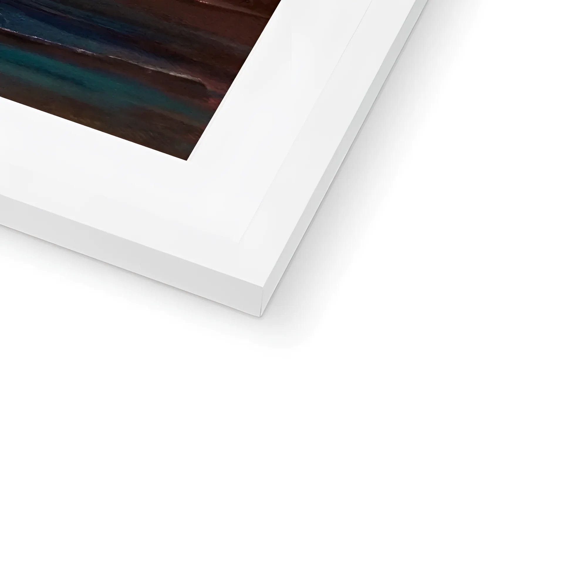 Thick white picture frame with dark abstract painting in The Cuillin From Elgol print