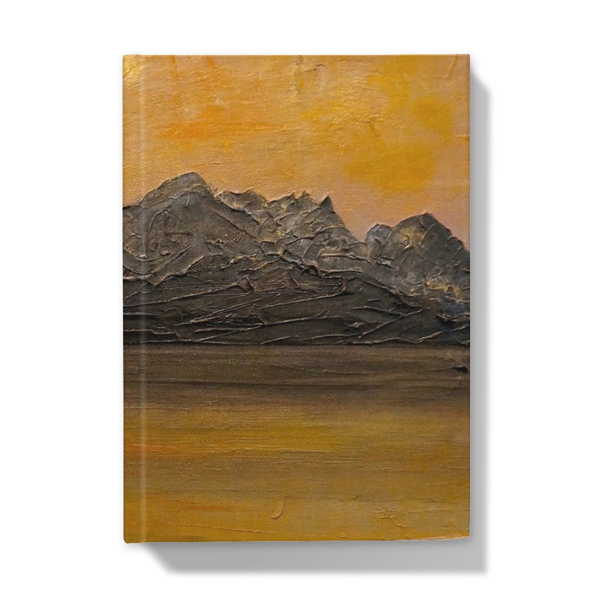 Cuillin Sunset textured mountain painting journal cover