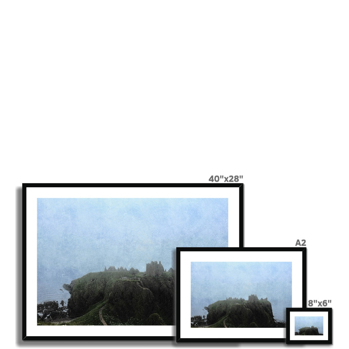 40x28 inch black frame with white mat of Great Wall landscape print