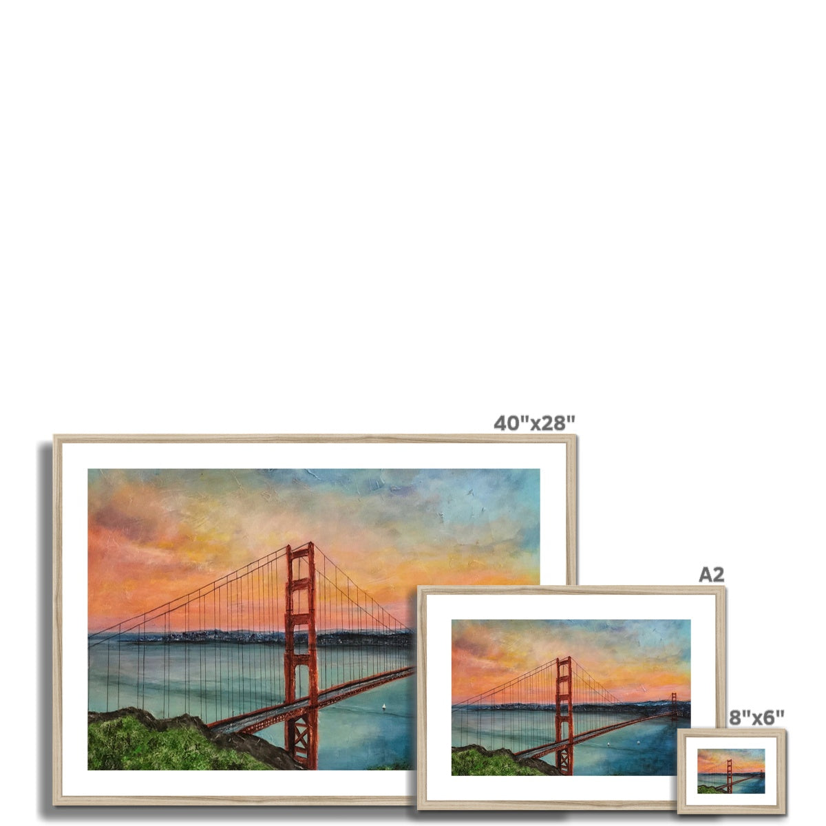 The Golden Gate Bridge Painting | Framed & Mounted Prints From Scotland-Framed & Mounted Prints-World Art Gallery-Paintings, Prints, Homeware, Art Gifts From Scotland By Scottish Artist Kevin Hunter
