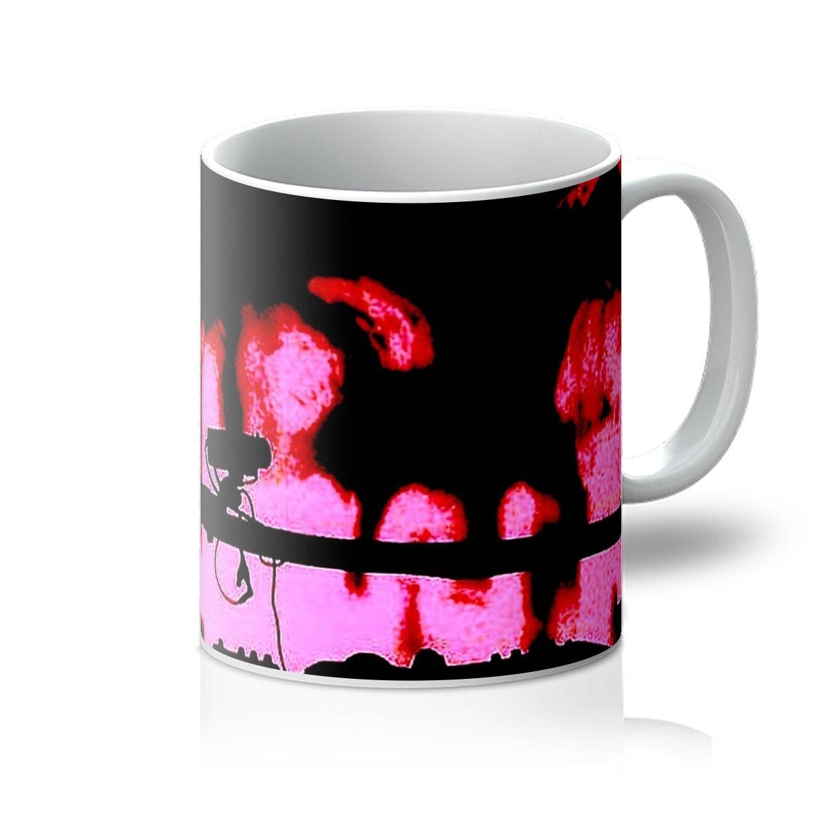 Dancing With The Devils Art Gifts Mug-Mugs-Abstract & Impressionistic Art Gallery-11oz-White-Paintings, Prints, Homeware, Art Gifts From Scotland By Scottish Artist Kevin Hunter