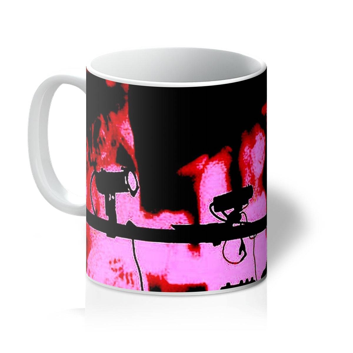 Dancing With The Devils Art Gifts Mug-Mugs-Abstract & Impressionistic Art Gallery-11oz-White-Paintings, Prints, Homeware, Art Gifts From Scotland By Scottish Artist Kevin Hunter