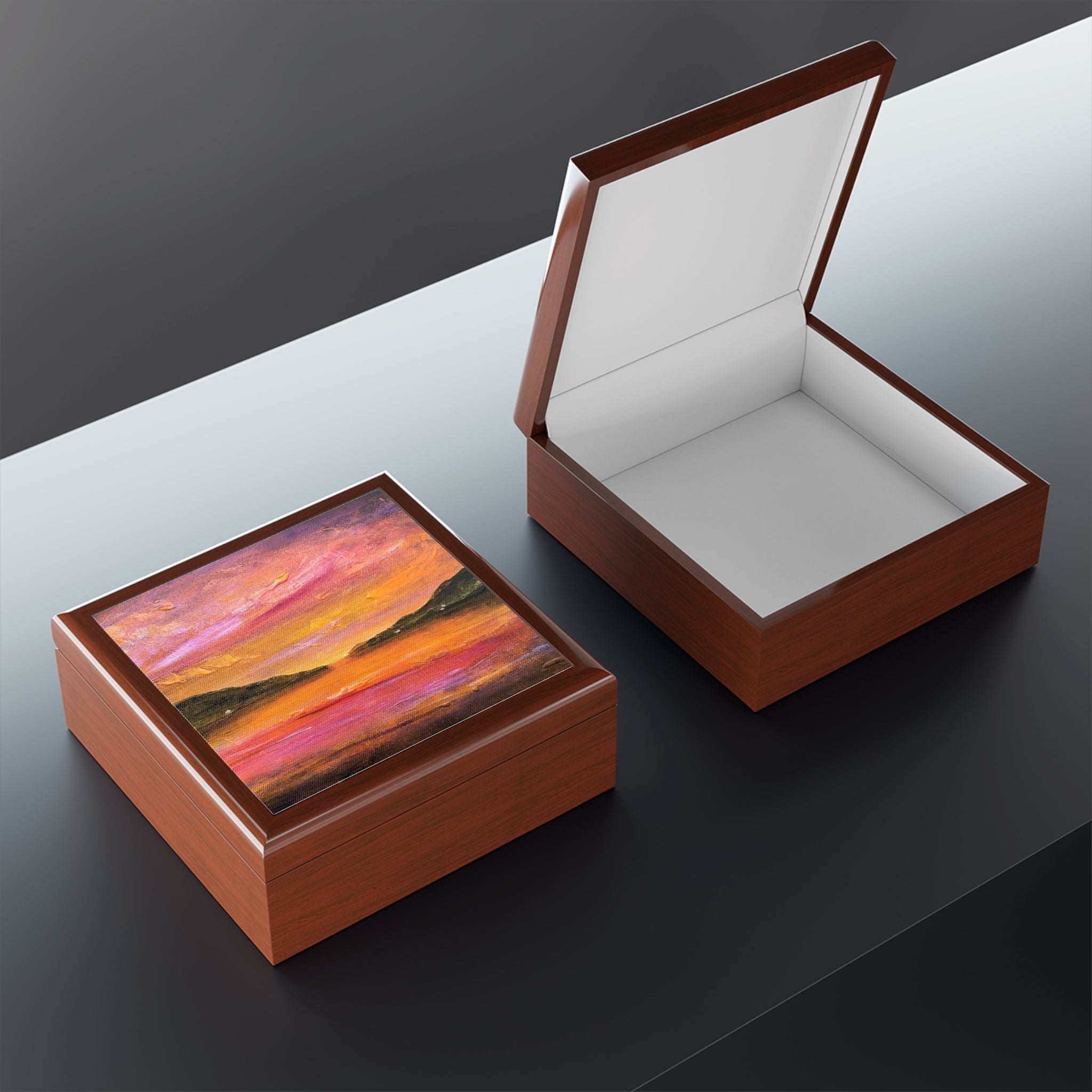 Dawn Breaks Over Loch Ness | Jewellery Box | Scotland - Lochs & Mountains Art Gallery - Free Shipping Worldwide