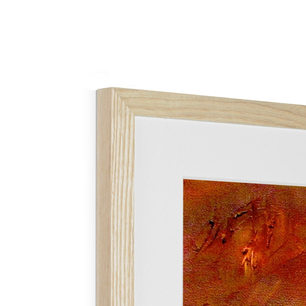 Deep Clyde Dusk light wood frame with warm abstract art print
