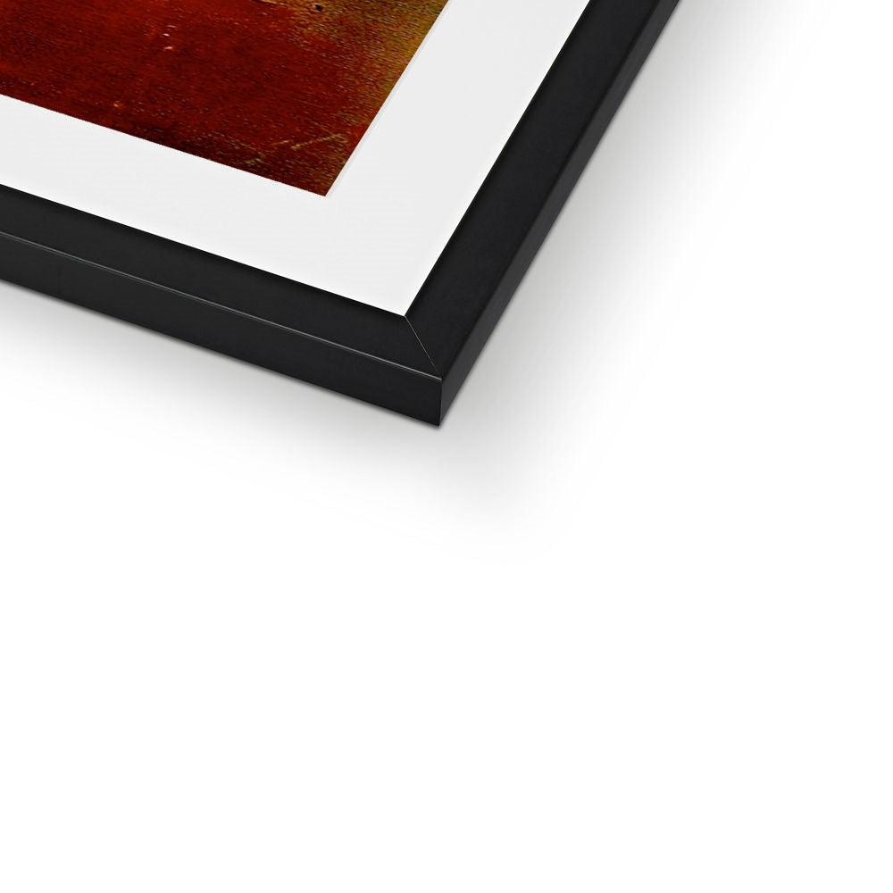 Black matte frame with white mat and red Deep Clyde Dusk artwork