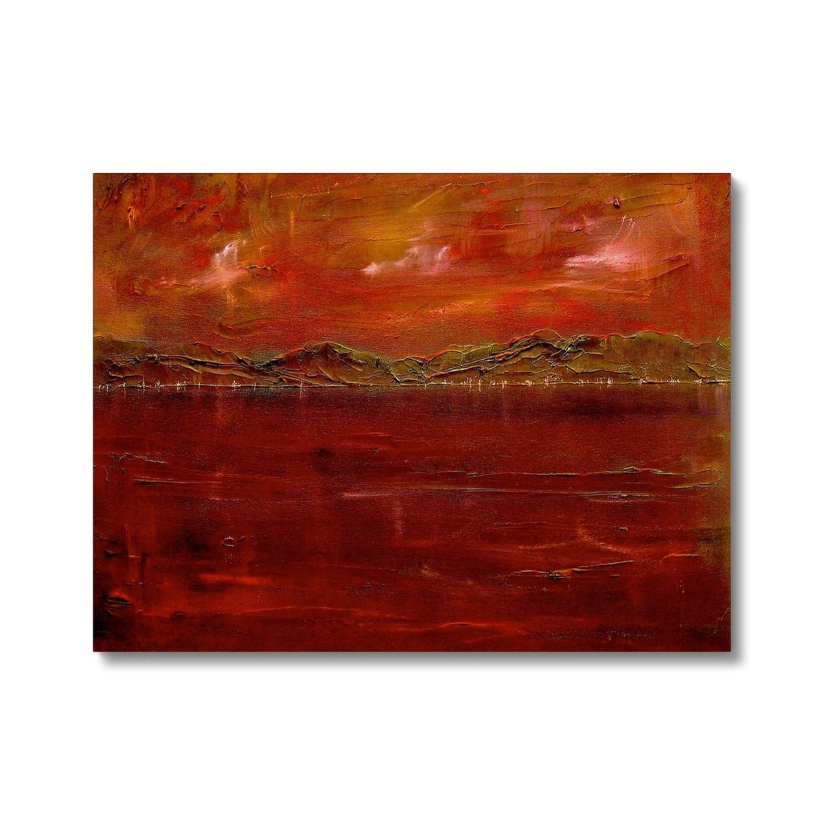 Deep Clyde Dusk Painting | Canvas From Scotland-Contemporary Stretched Canvas Prints-River Clyde Art Gallery-24"x18"-Paintings, Prints, Homeware, Art Gifts From Scotland By Scottish Artist Kevin Hunter