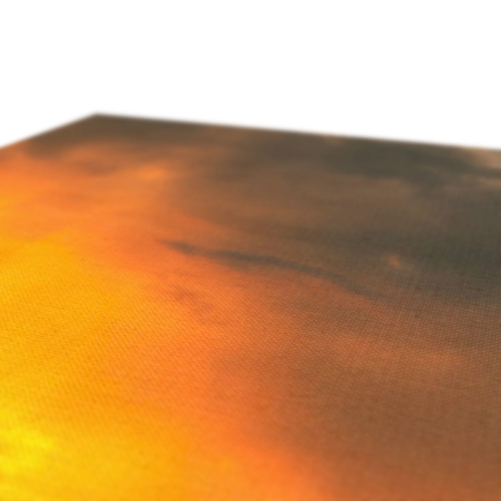 Deep Loch Leven sunset over orange yellow sand dune blanket canvas print