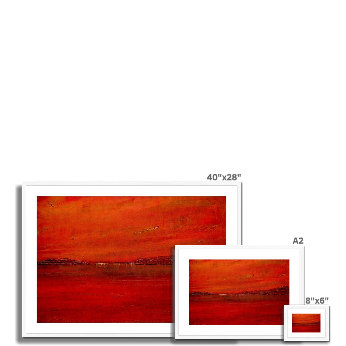 Deep Loch Lomond Sunset 40x28 Framed Abstract Art Print