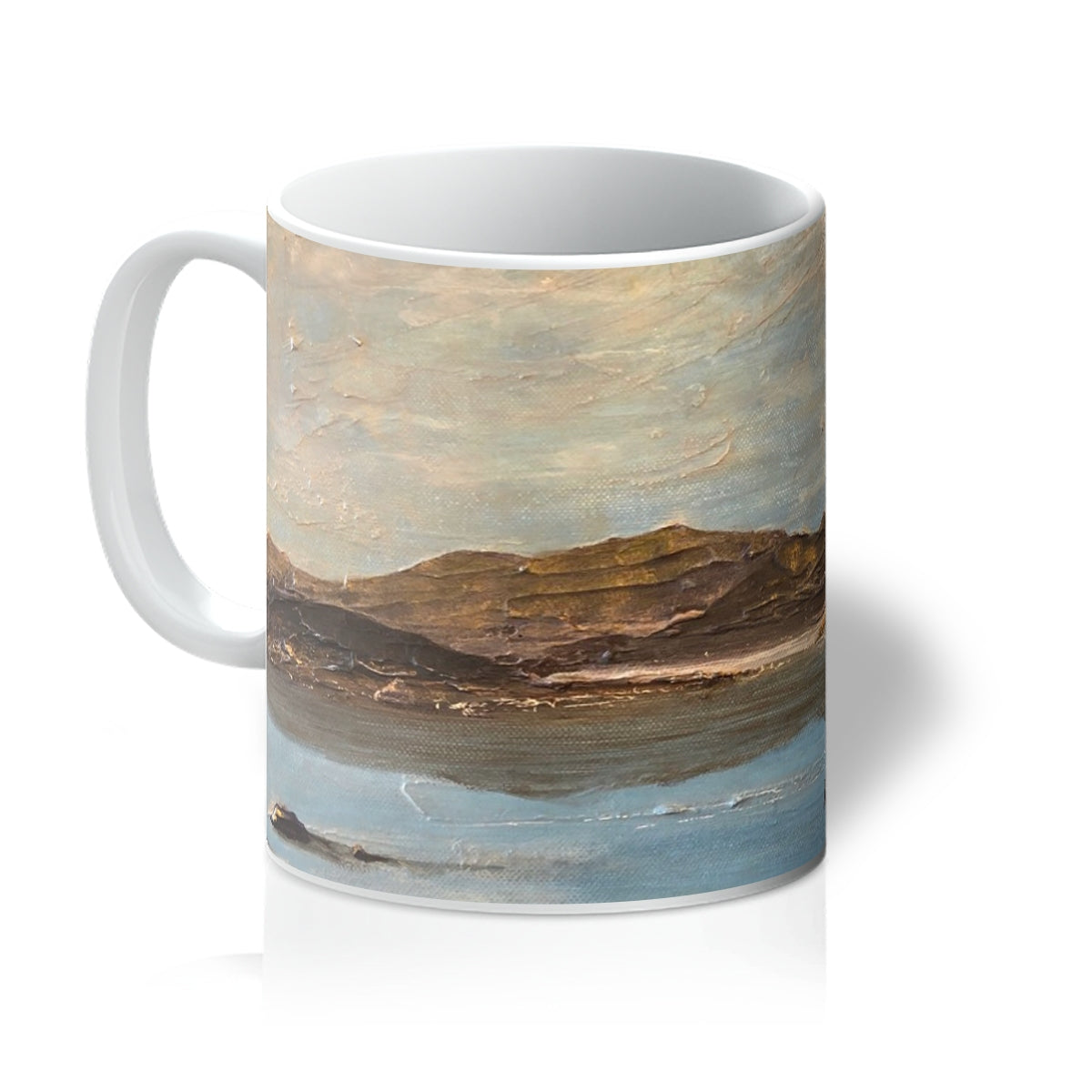 Loch Druidibeg ceramic mug with abstract earthy landscape design