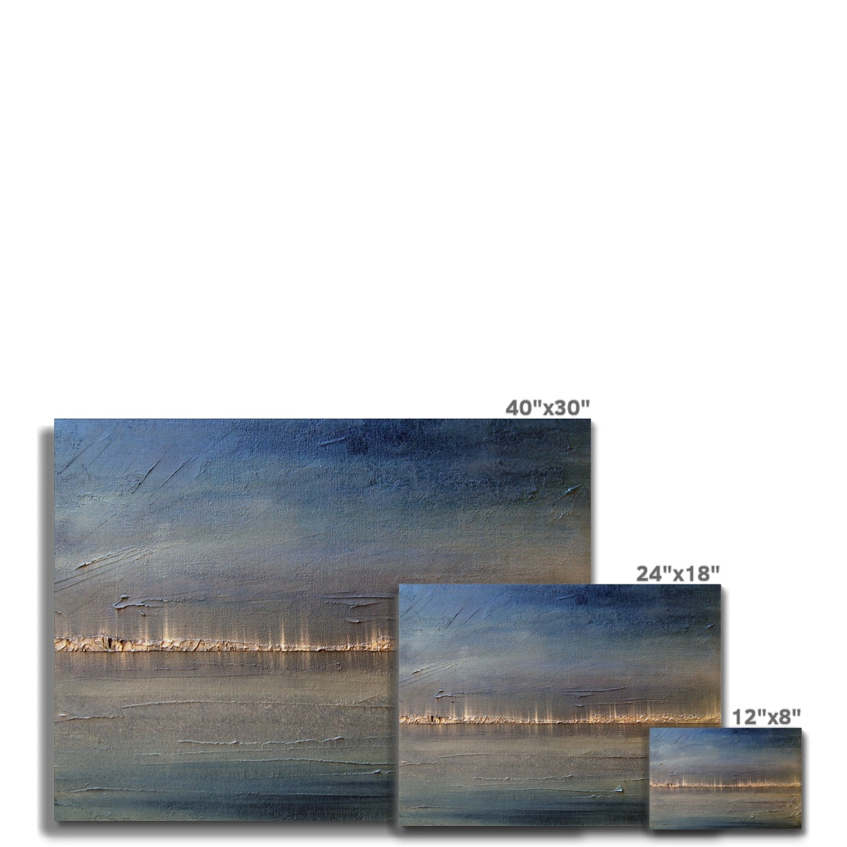 Distant Lights Lake Ontario Painting | Canvas From Scotland-Contemporary Stretched Canvas Prints-World Art Gallery-Paintings, Prints, Homeware, Art Gifts From Scotland By Scottish Artist Kevin Hunter