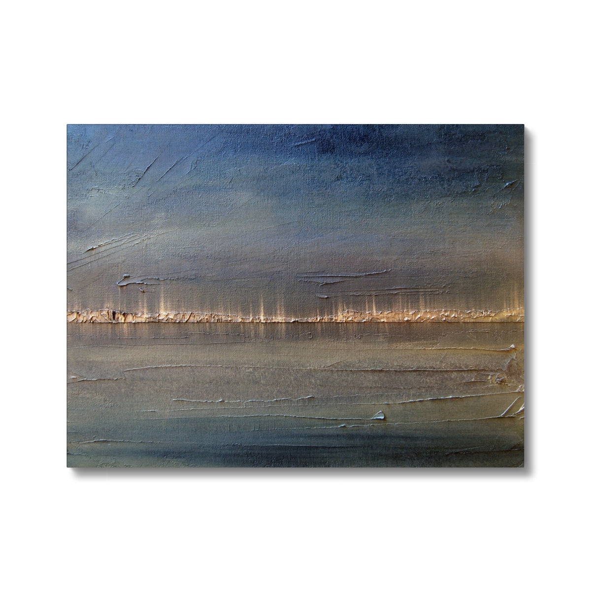 Distant Lights Lake Ontario Painting | Canvas From Scotland-Contemporary Stretched Canvas Prints-World Art Gallery-24"x18"-Paintings, Prints, Homeware, Art Gifts From Scotland By Scottish Artist Kevin Hunter