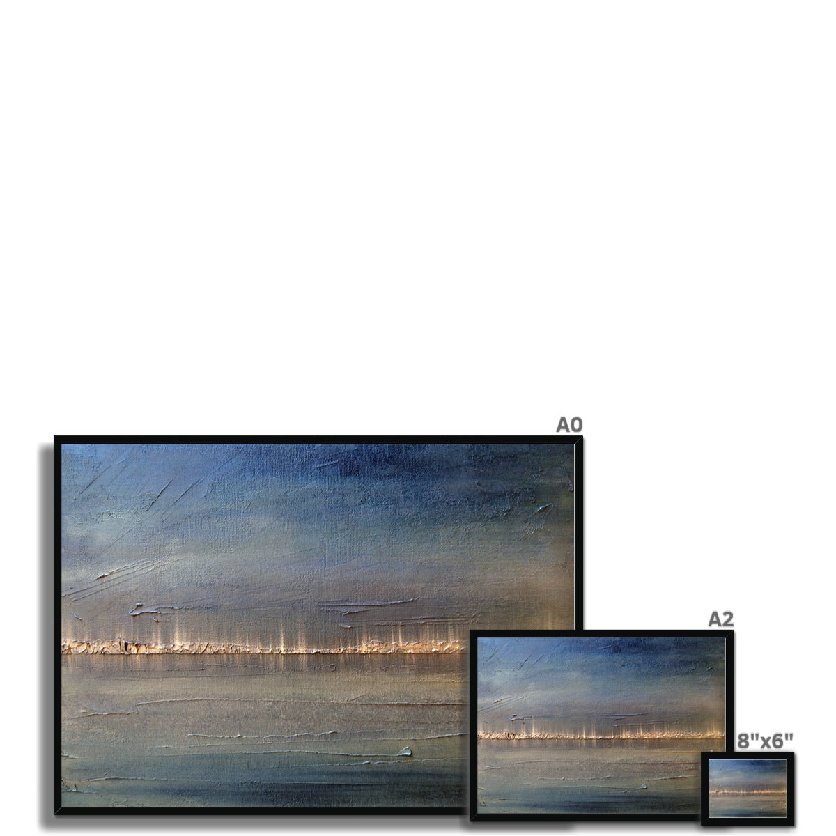 Distant Lights Lake Ontario Painting | Framed Prints From Scotland-Framed Prints-World Art Gallery-Paintings, Prints, Homeware, Art Gifts From Scotland By Scottish Artist Kevin Hunter
