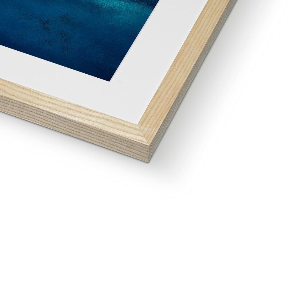 Diving Off Kefalos art print in wooden frame with white mat