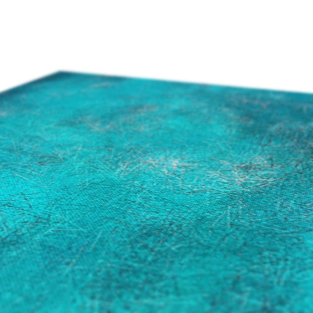 Teal textured felt coaster set with rustic modern design