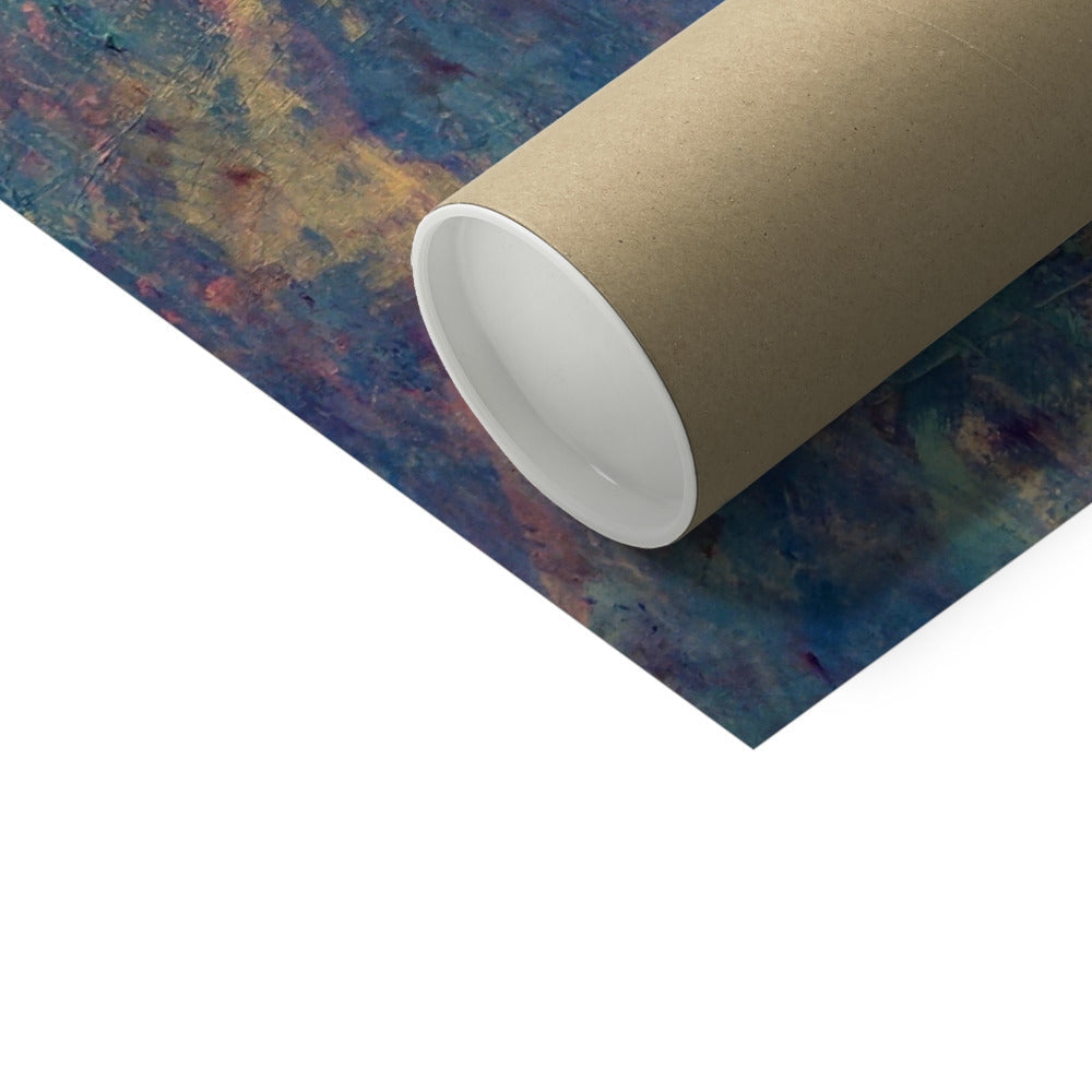 Kraft paper wrapped Diving With Sharks artist proof print with blue gold design