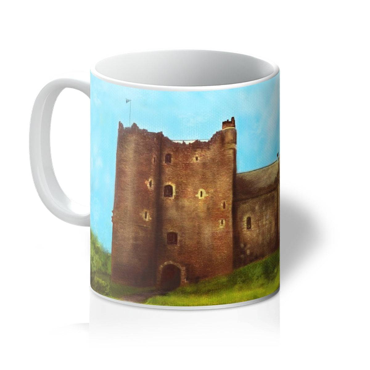 Doune Castle Art Gifts Mug-Mugs-Historic & Iconic Scotland Art Gallery-11oz-White-Paintings, Prints, Homeware, Art Gifts From Scotland By Scottish Artist Kevin Hunter