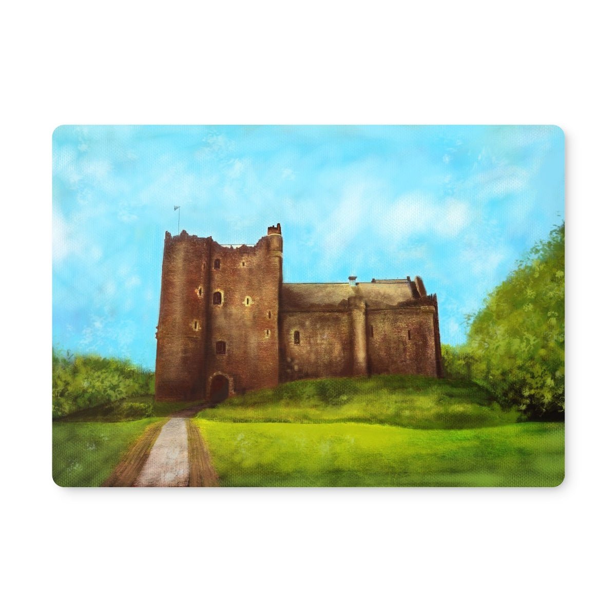 Doune Castle Art Gifts Placemat-Placemats-Historic & Iconic Scotland Art Gallery-2 Placemats-Paintings, Prints, Homeware, Art Gifts From Scotland By Scottish Artist Kevin Hunter