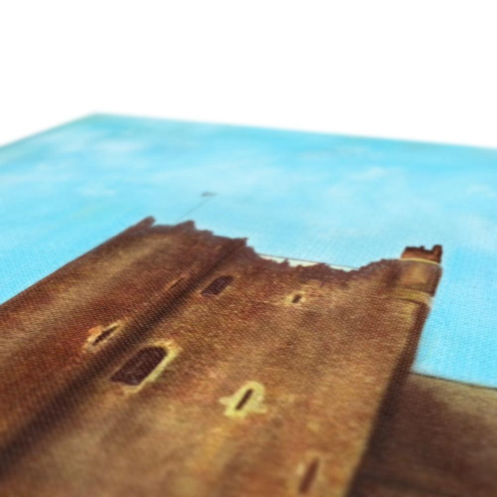 An open brown leather-bound book with illustrations.