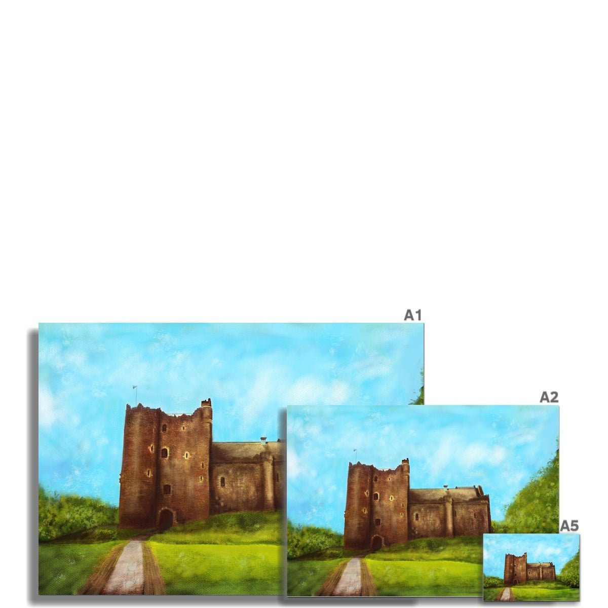 Doune Castle Painting | Fine Art Prints From Scotland-Unframed Prints-Scottish Castles Art Gallery-Paintings, Prints, Homeware, Art Gifts From Scotland By Scottish Artist Kevin Hunter