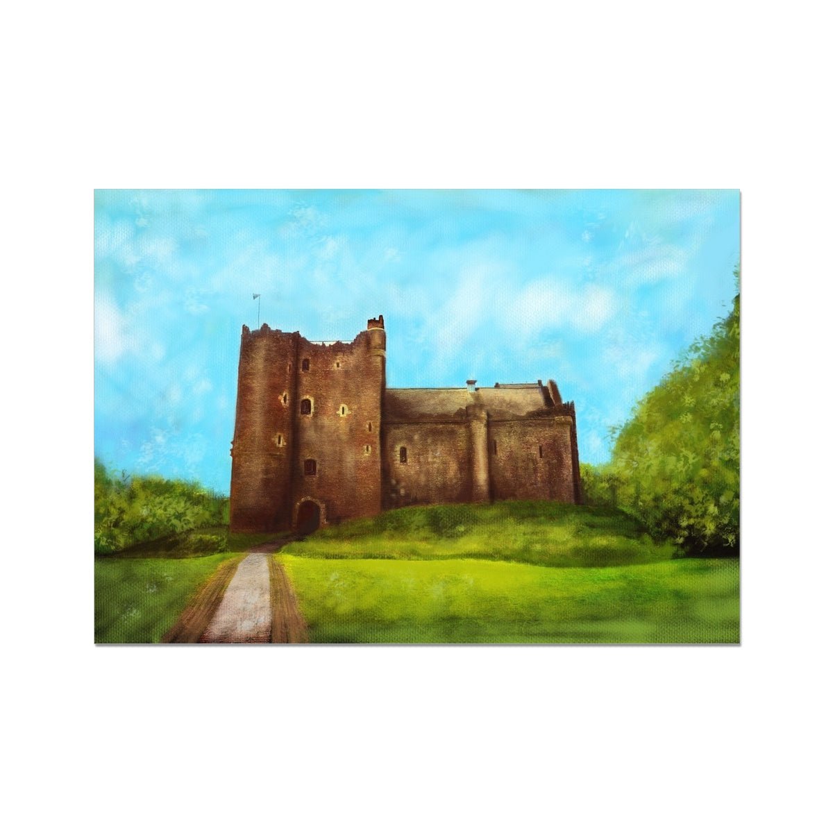 Doune Castle Painting | Fine Art Prints From Scotland-Unframed Prints-Scottish Castles Art Gallery-A2 Landscape-Paintings, Prints, Homeware, Art Gifts From Scotland By Scottish Artist Kevin Hunter