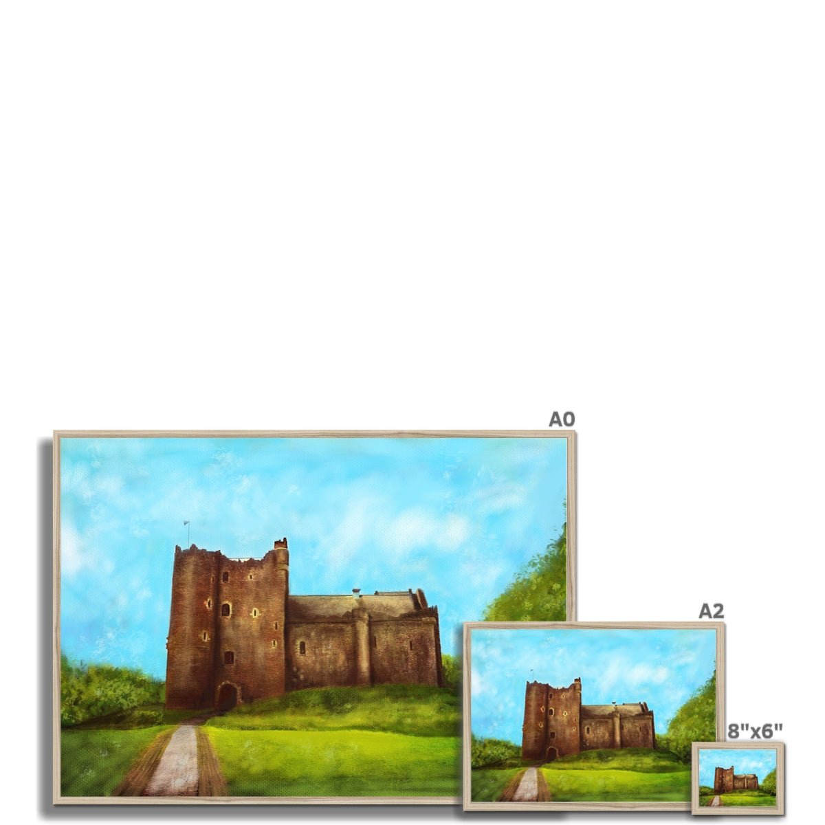 Doune Castle Painting | Framed Prints From Scotland-Framed Prints-Scottish Castles Art Gallery-Paintings, Prints, Homeware, Art Gifts From Scotland By Scottish Artist Kevin Hunter