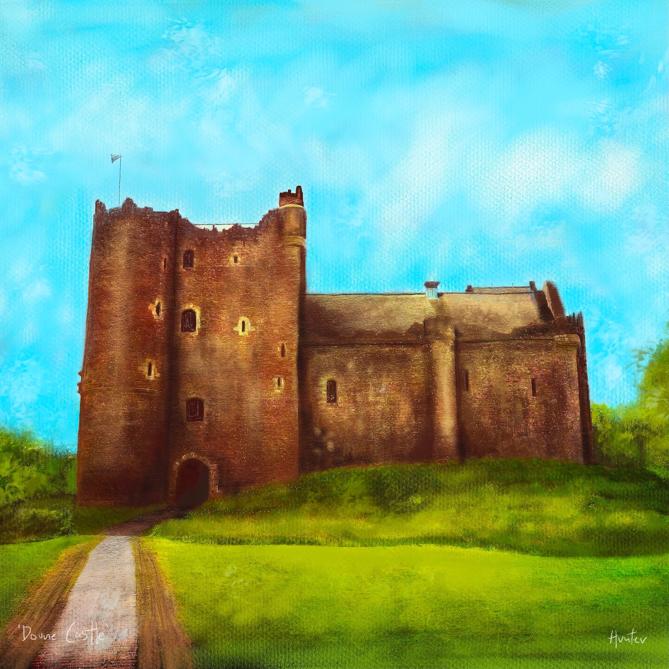 Doune Castle | Scotland In Your Pocket Art Print-Scotland In Your Pocket Framed Prints-Historic & Iconic Scotland Art Gallery-Paintings, Prints, Homeware, Art Gifts From Scotland By Scottish Artist Kevin Hunter