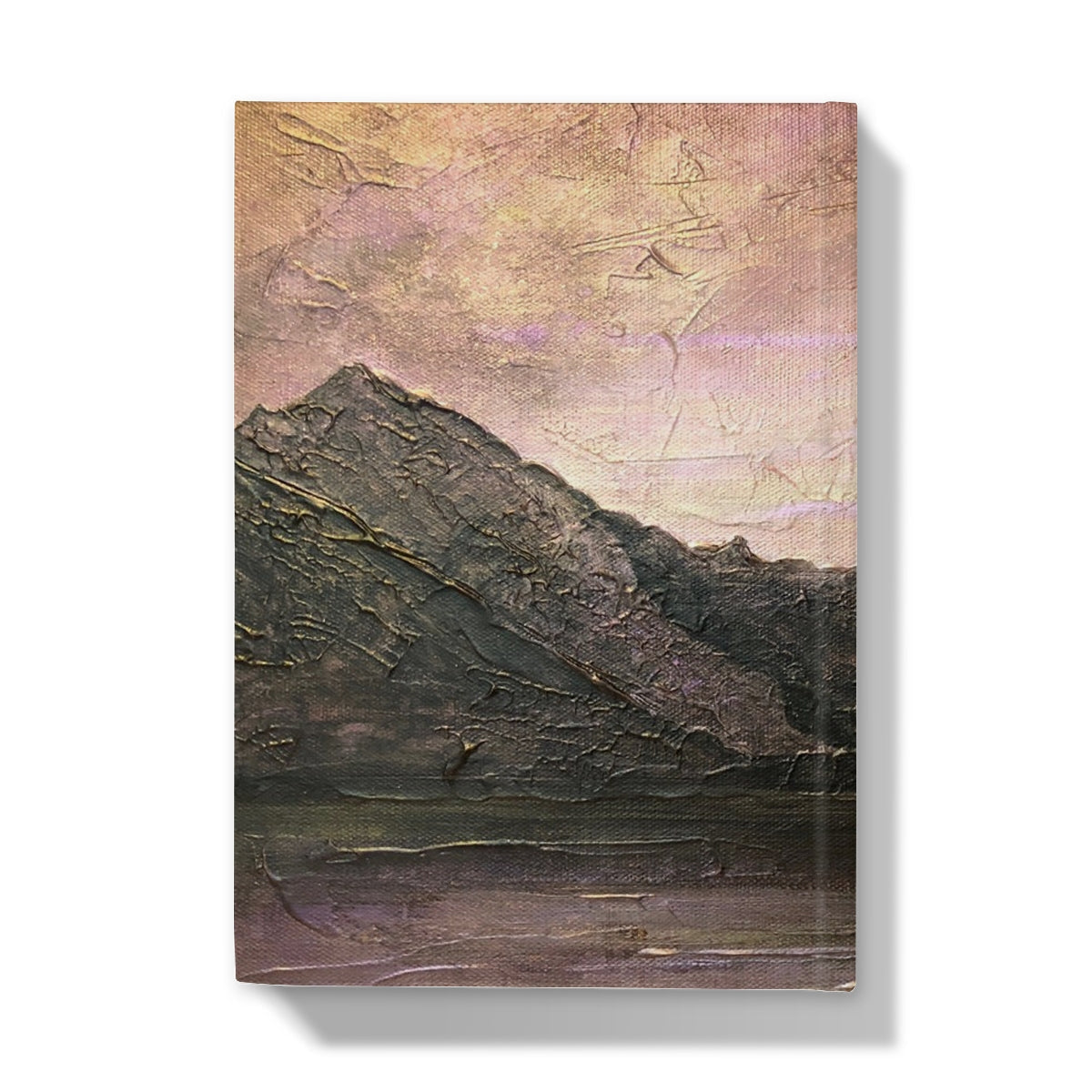 Textured canvas painting of Dubh Ridge Moonlight mountain peaks