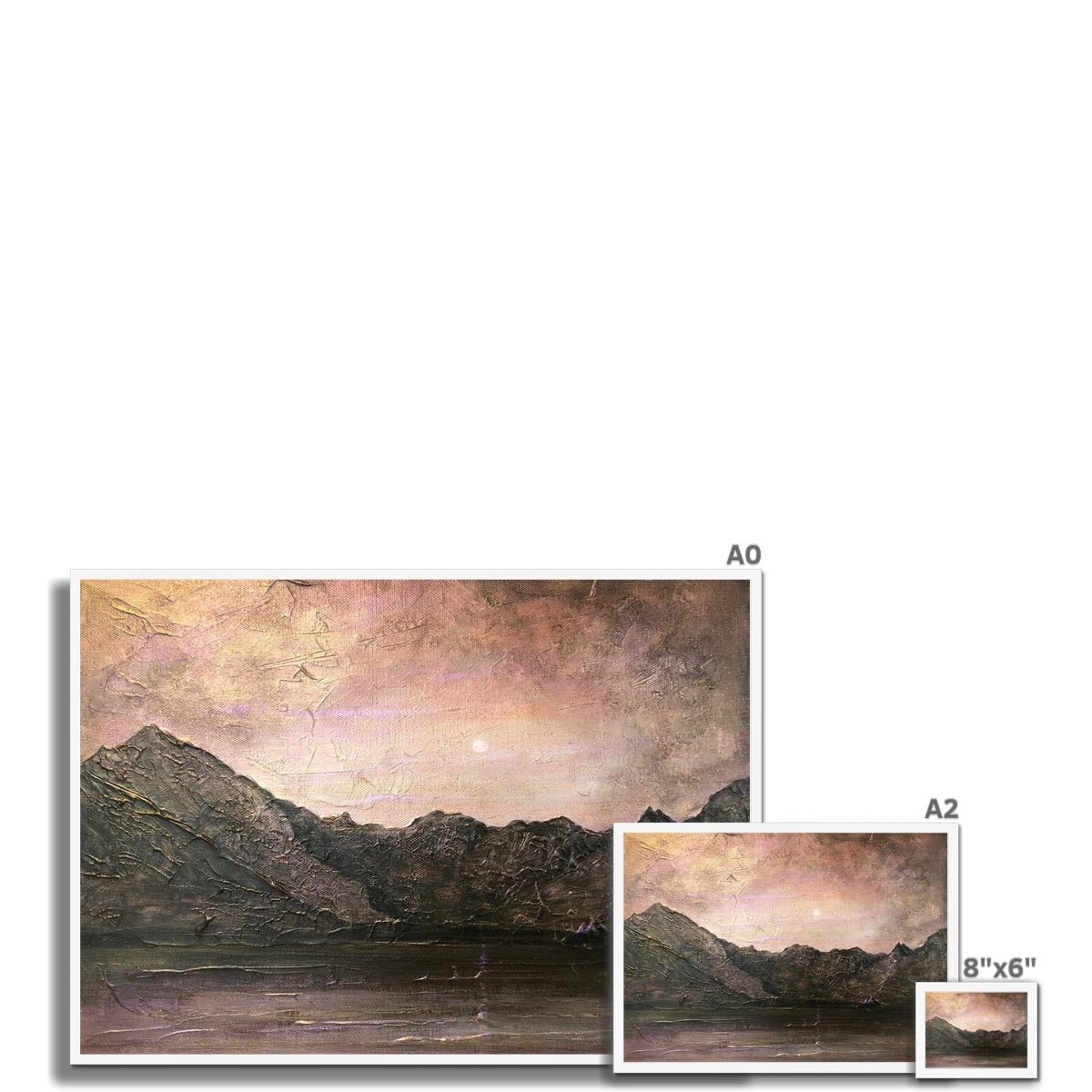 Dubh Ridge Moonlight Skye Painting | Framed Prints From Scotland-Framed Prints-Skye Art Gallery-Paintings, Prints, Homeware, Art Gifts From Scotland By Scottish Artist Kevin Hunter