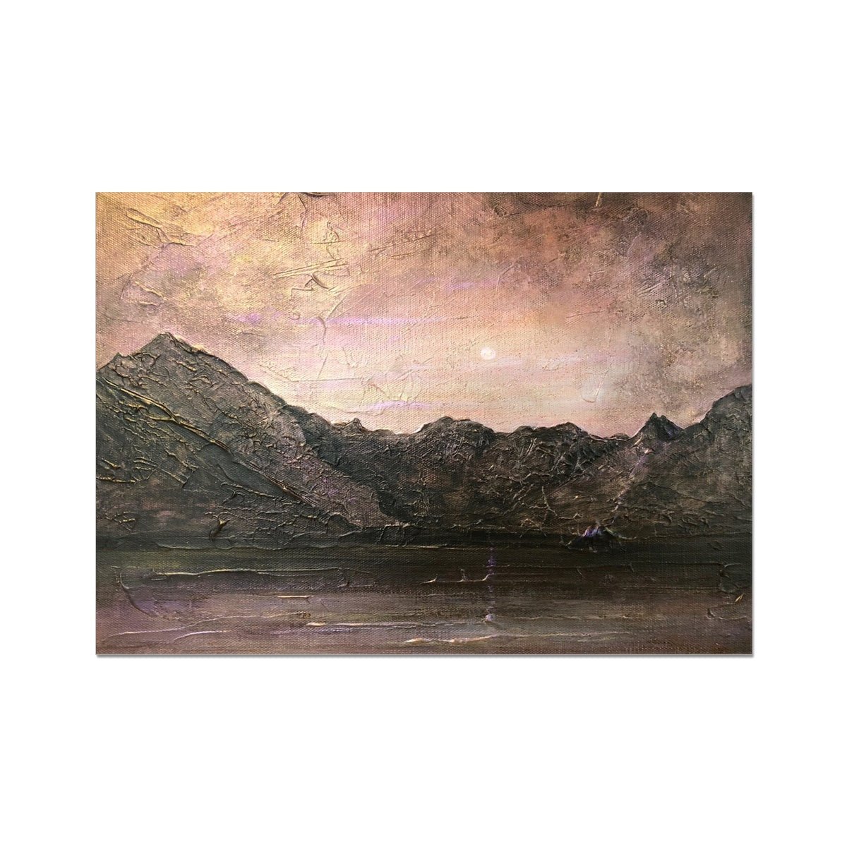 Dubh Ridge Moonlight Skye Painting Scotland | Signed Scottish Fine Art Prints