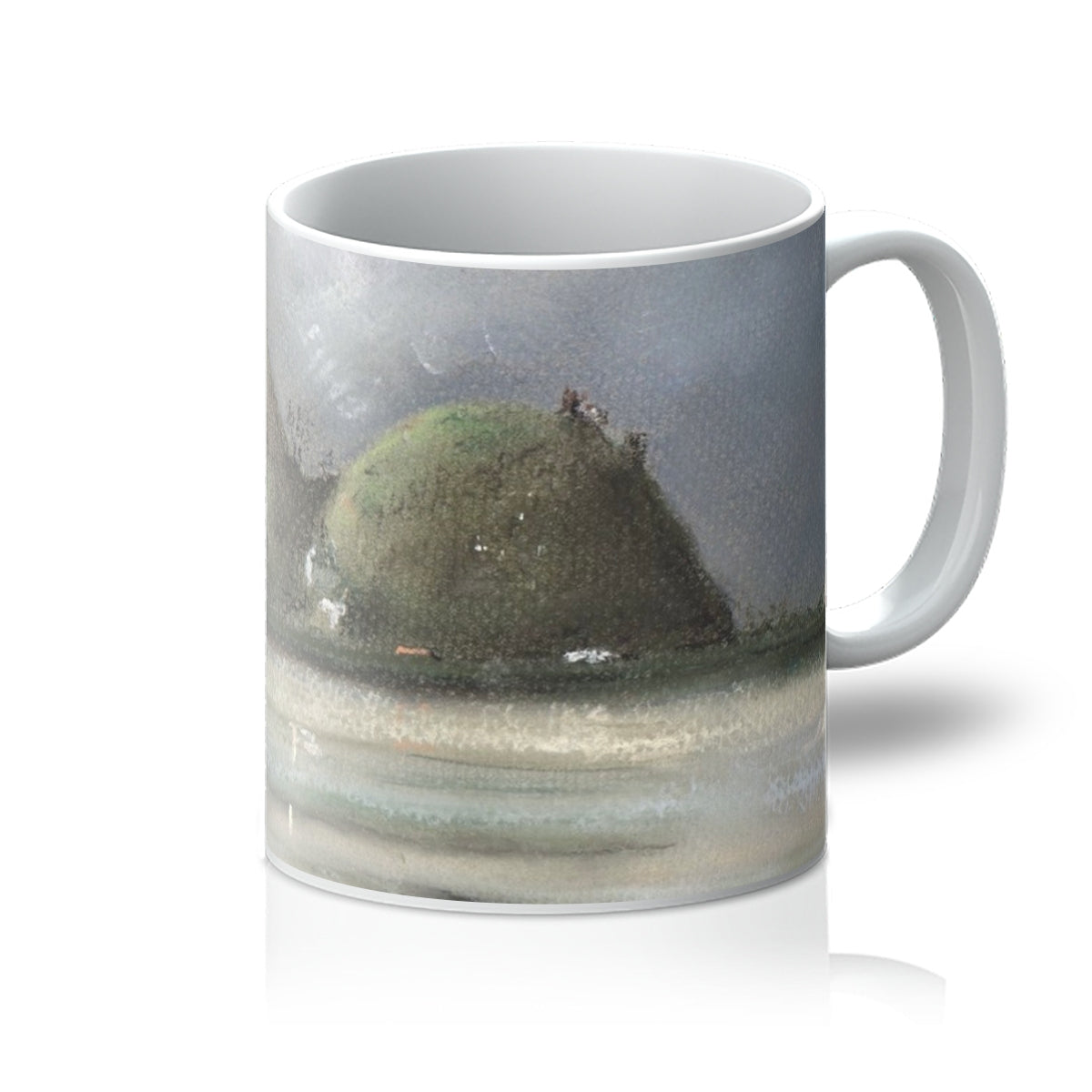 Dumbarton Rock Art Gifts Mug-Mugs-River Clyde Art Gallery-11oz-White-Paintings, Prints, Homeware, Art Gifts From Scotland By Scottish Artist Kevin Hunter