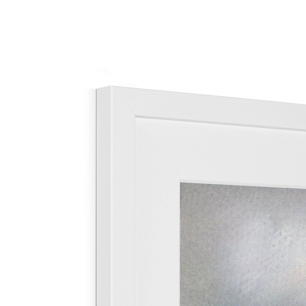 White rectangular Dumbarton Rock framed print with clean lines