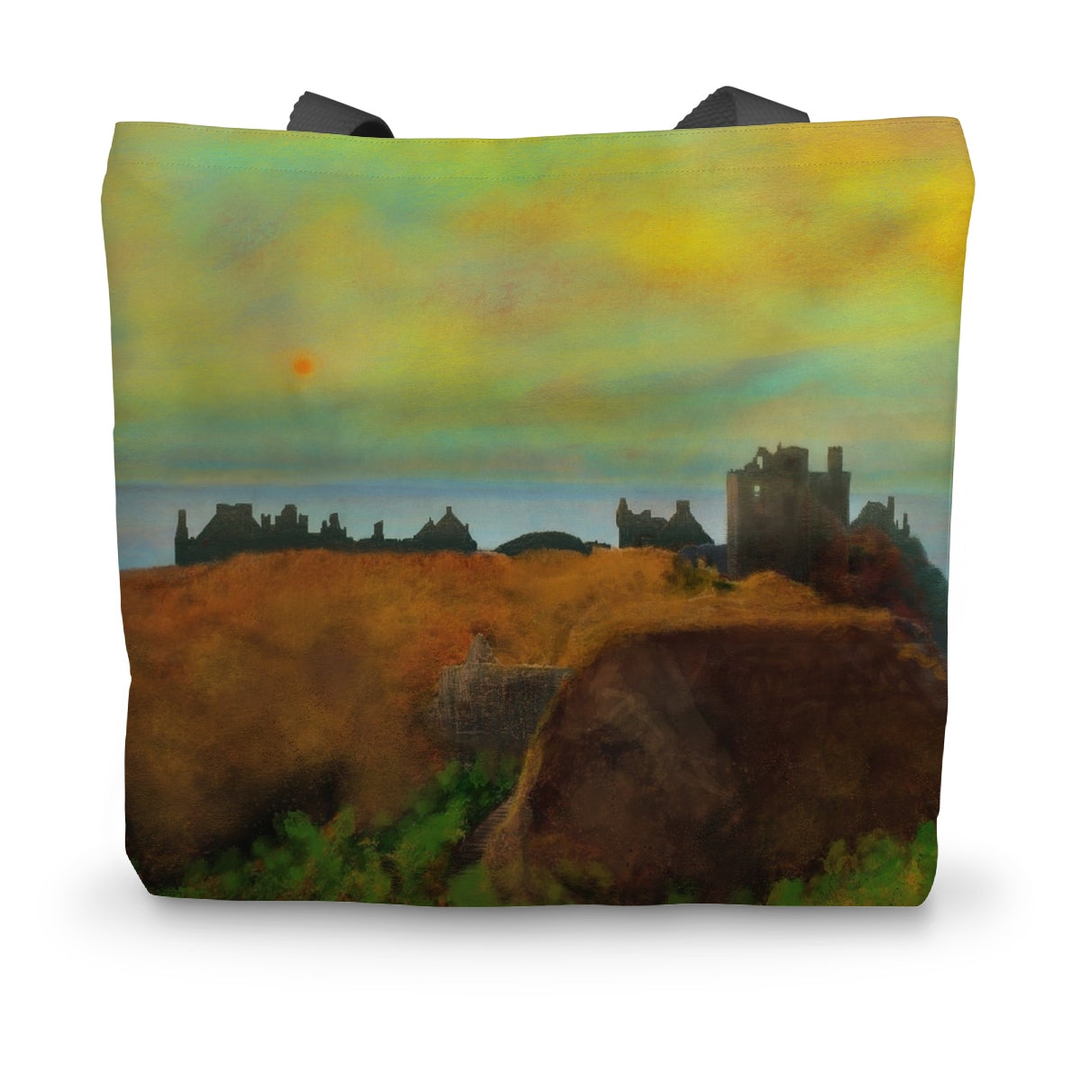 Dunnottar Castle Art Gifts Canvas Tote Bag-Bags-Historic & Iconic Scotland Art Gallery-14"x18.5"-Paintings, Prints, Homeware, Art Gifts From Scotland By Scottish Artist Kevin Hunter