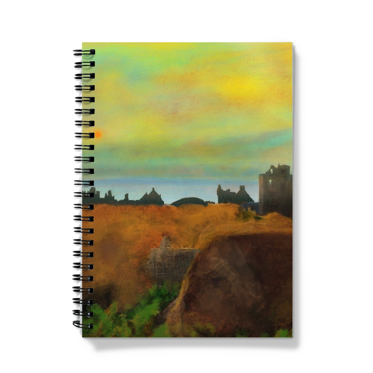 Dunnottar Castle Art Gifts Notebook-Journals & Notebooks-Historic & Iconic Scotland Art Gallery-A4-Graph-Paintings, Prints, Homeware, Art Gifts From Scotland By Scottish Artist Kevin Hunter