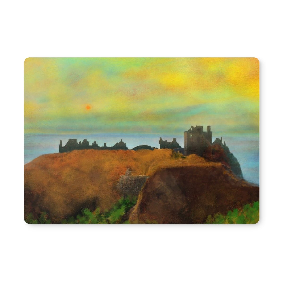 Dunnottar Castle Art Gifts Placemat-Placemats-Scottish Castles Art Gallery-Single Placemat-Paintings, Prints, Homeware, Art Gifts From Scotland By Scottish Artist Kevin Hunter