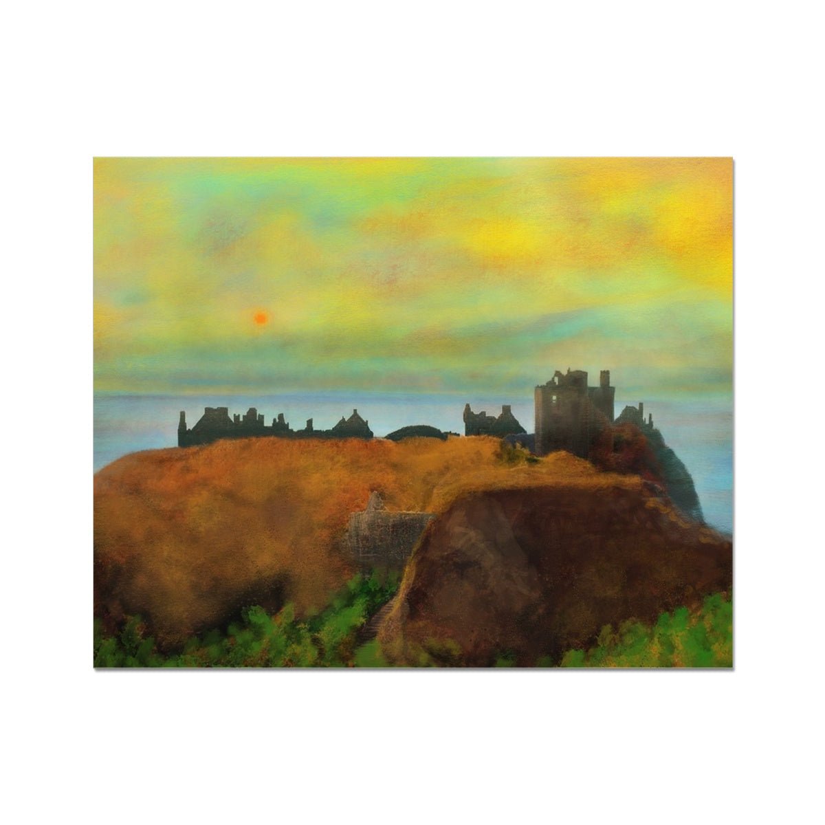 Dunnottar Castle Dusk Painting | Artist Proof Collector Prints From Scotland-Artist Proof Collector Prints-Scottish Castles Art Gallery-20"x16"-Paintings, Prints, Homeware, Art Gifts From Scotland By Scottish Artist Kevin Hunter