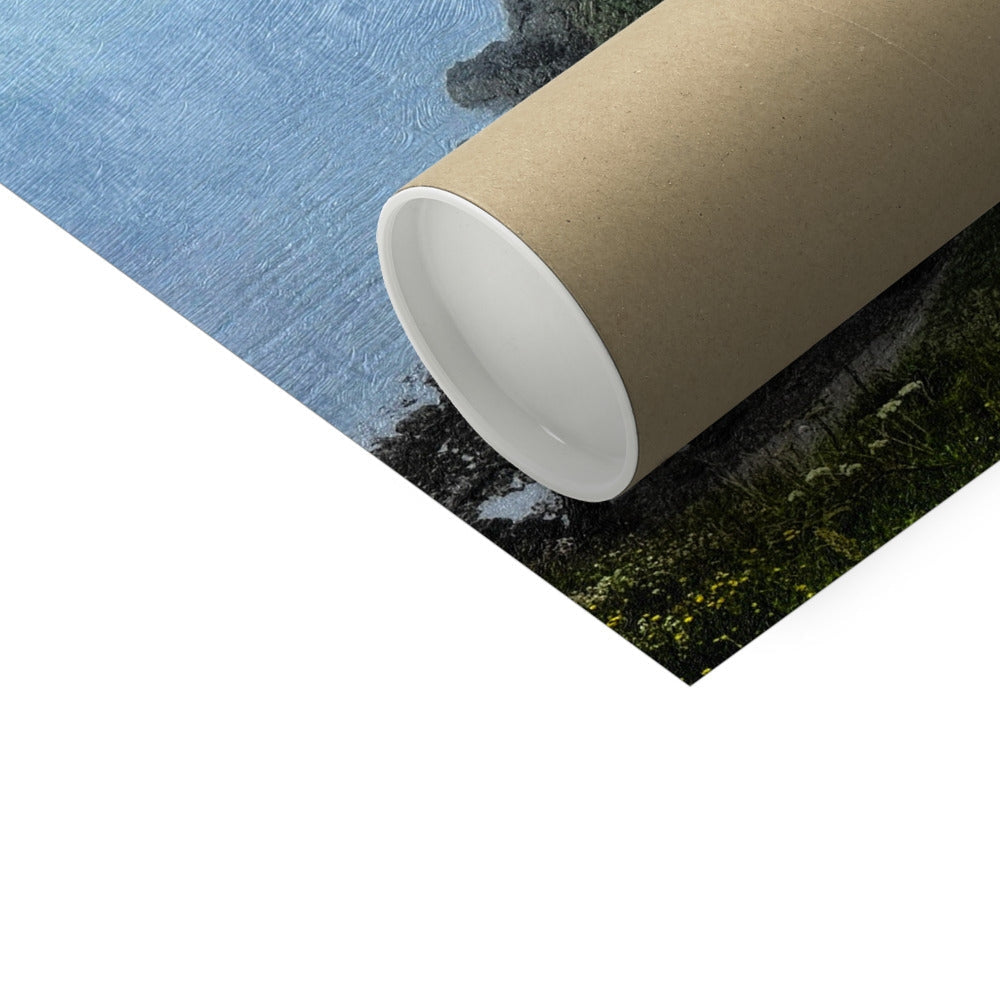 Dunnottar Castle Mist print in brown tube with white cap