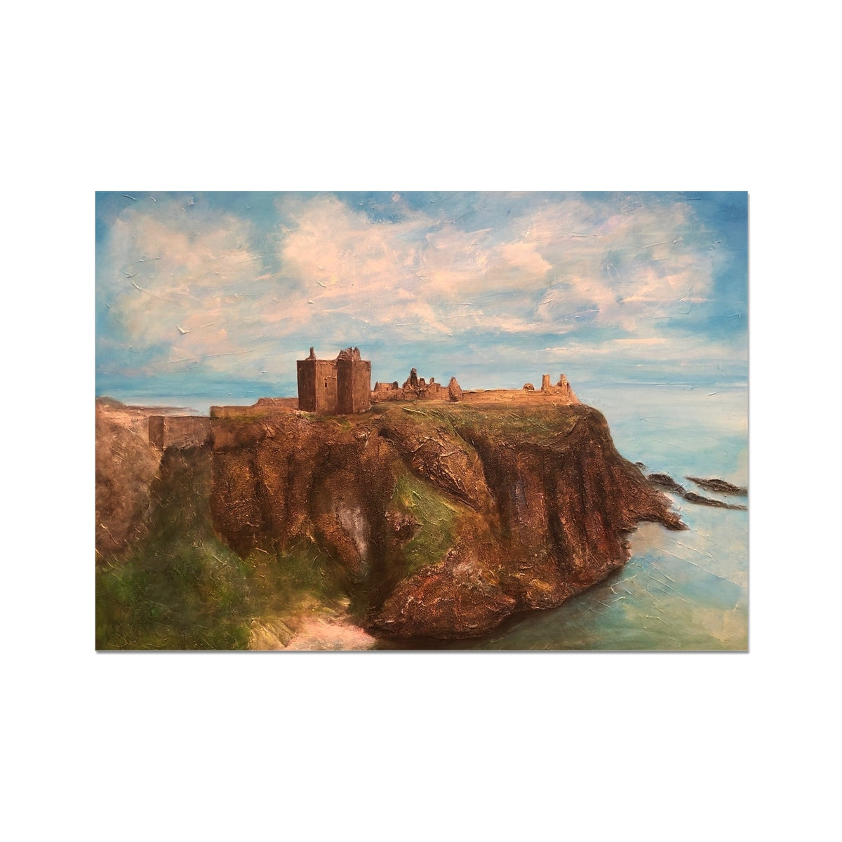 Dunnottar Castle Painting | Fine Art Prints From Scotland-Unframed Prints-Historic & Iconic Scotland Art Gallery-A2 Landscape-Paintings, Prints, Homeware, Art Gifts From Scotland By Scottish Artist Kevin Hunter