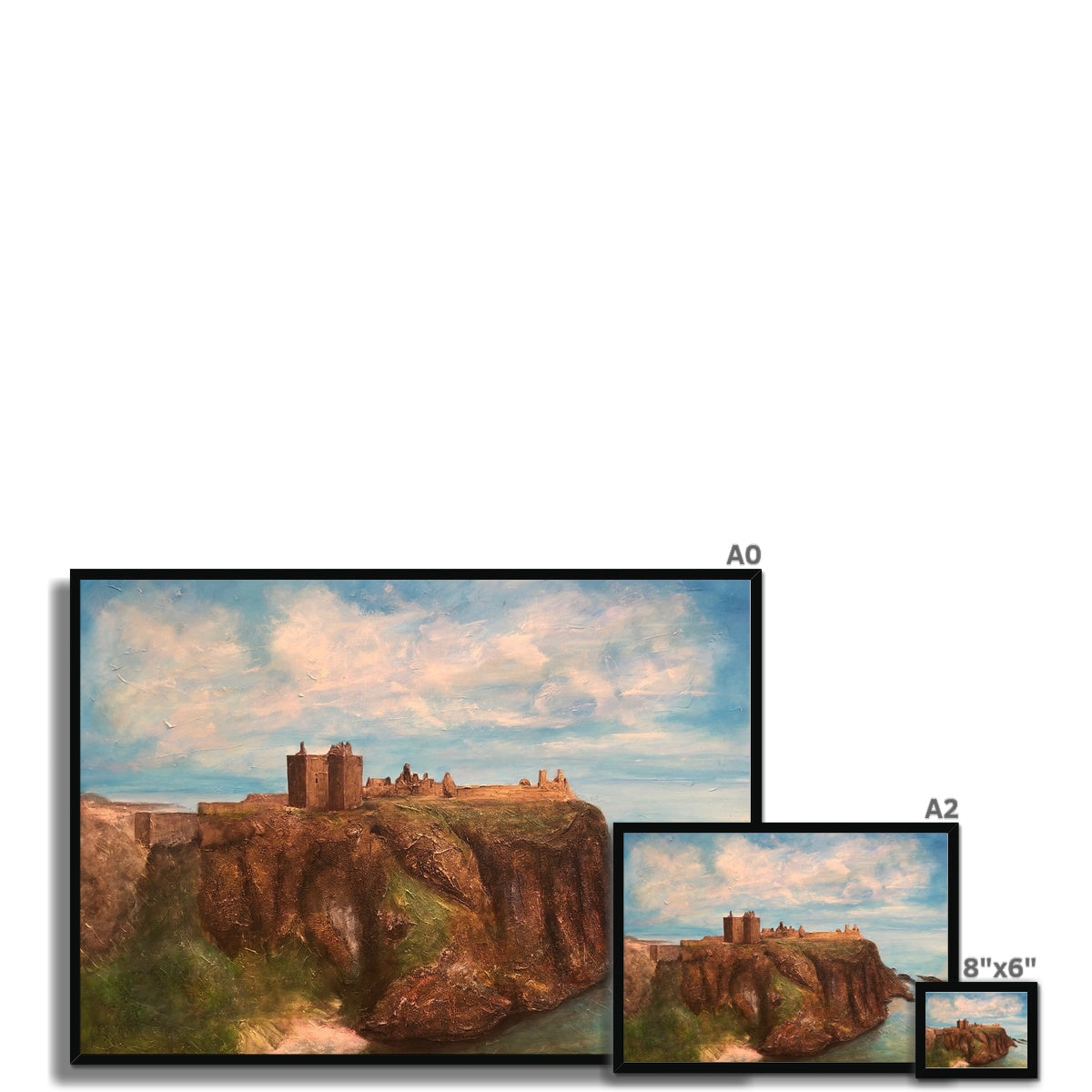Dunnottar Castle Painting | Framed Prints From Scotland-Framed Prints-Historic & Iconic Scotland Art Gallery-Paintings, Prints, Homeware, Art Gifts From Scotland By Scottish Artist Kevin Hunter