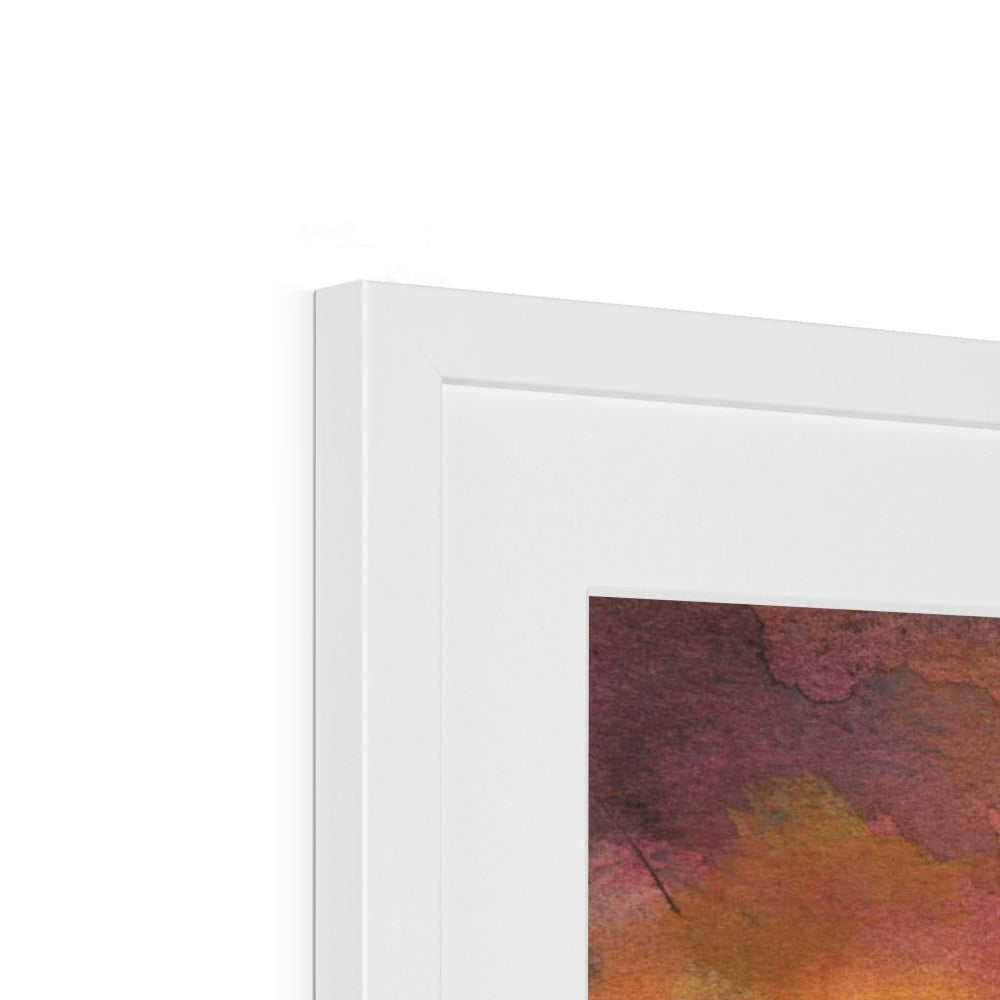 Dunoon Dusk white framed abstract art print in earthy tones