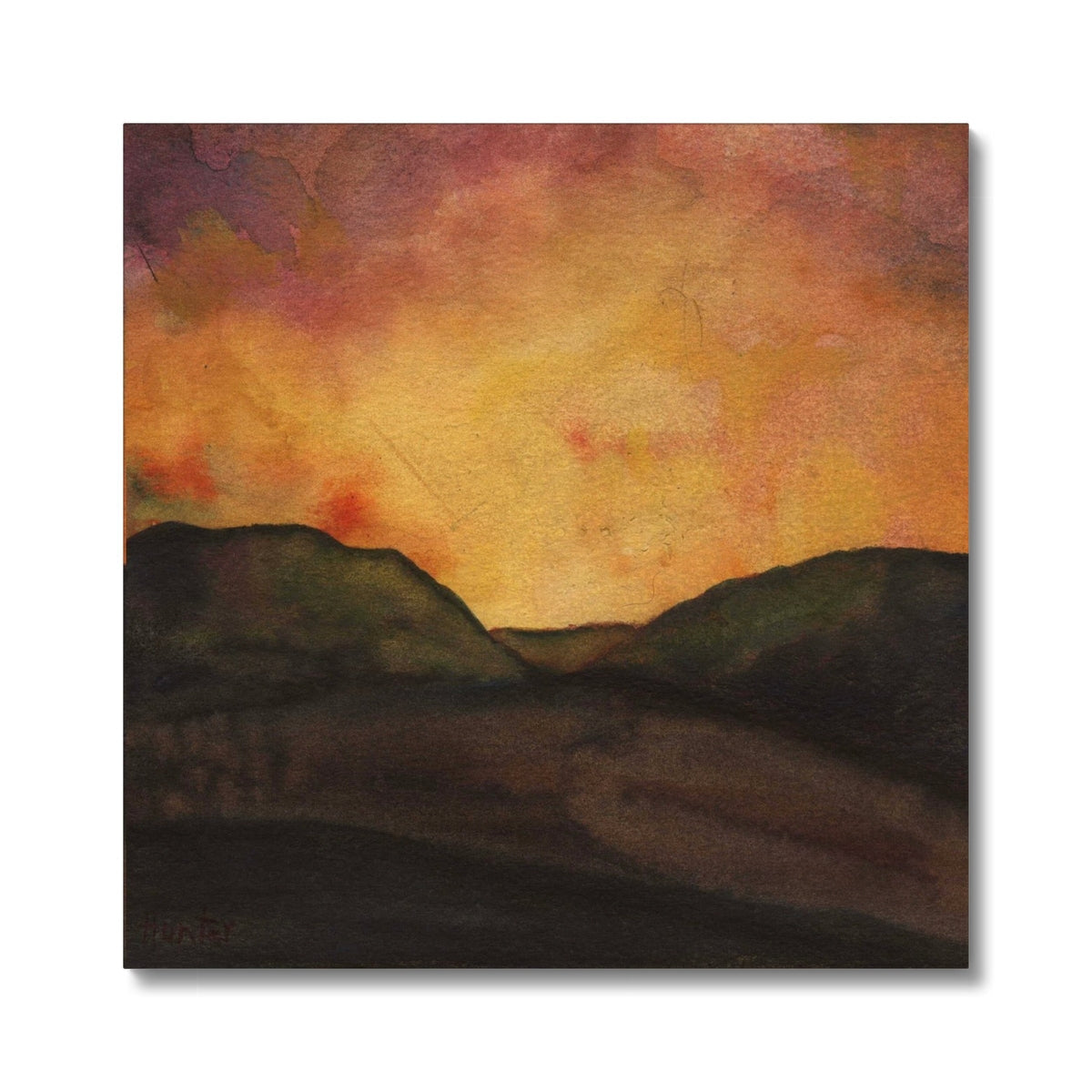 Dunoon Dusk canvas print of yellow orange sunset landscape