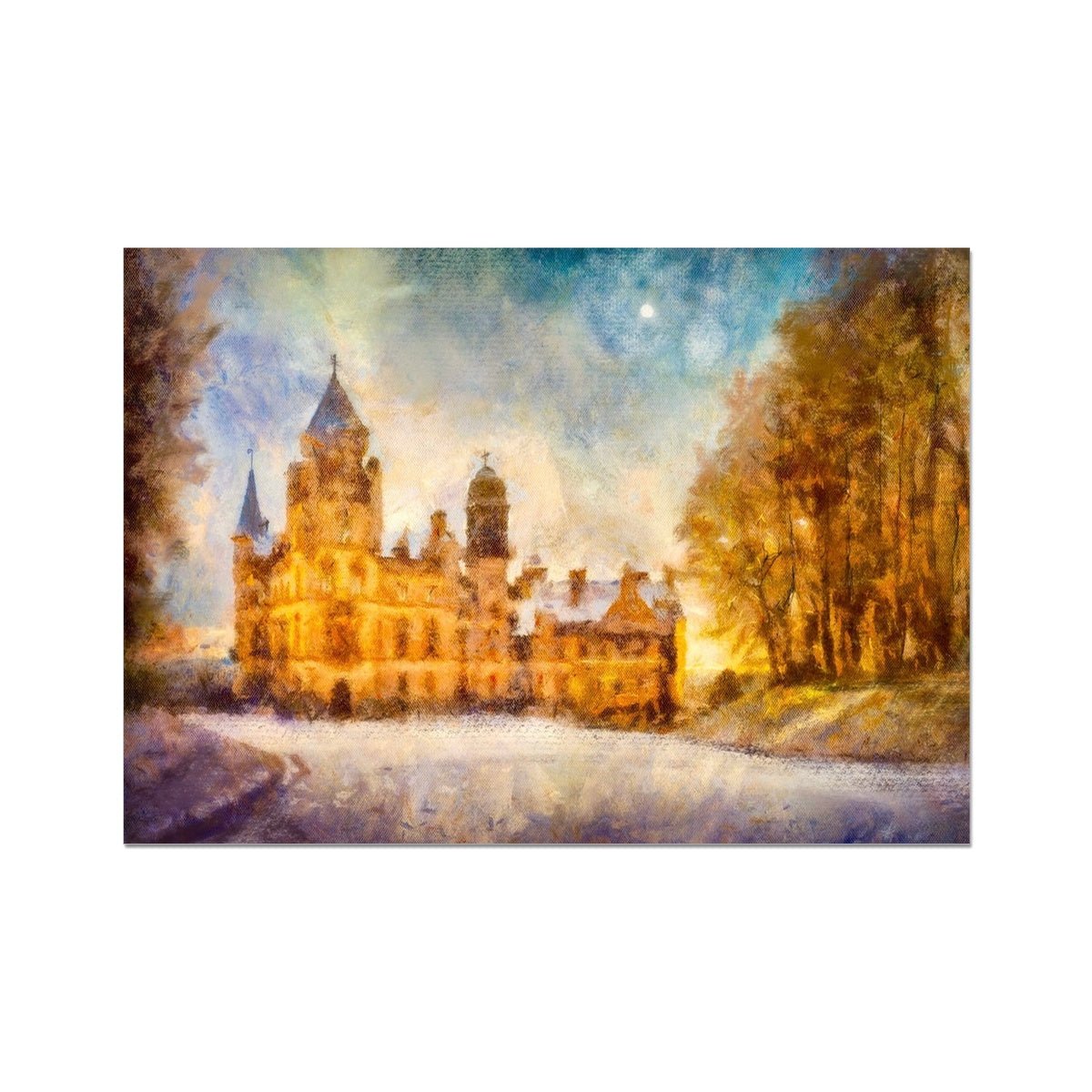 Dunrobin Castle Moonlight Painting | Signed Art Prints From Scotland | By Scottish Artist Hunter