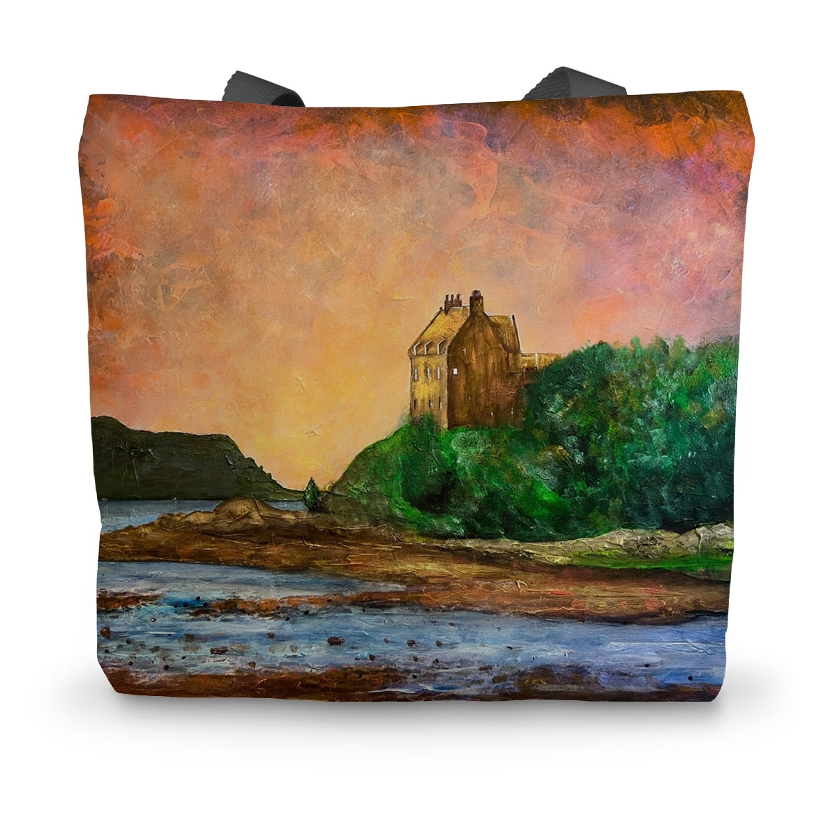 Duntrune Castle Art Gifts Canvas Tote Bag-Bags-Historic & Iconic Scotland Art Gallery-14"x18.5"-Paintings, Prints, Homeware, Art Gifts From Scotland By Scottish Artist Kevin Hunter
