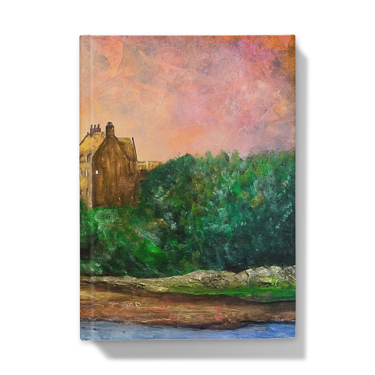 Duntrune Castle Art Gifts Hardback Journal-Journals & Notebooks-Historic & Iconic Scotland Art Gallery-A4-Plain-Paintings, Prints, Homeware, Art Gifts From Scotland By Scottish Artist Kevin Hunter