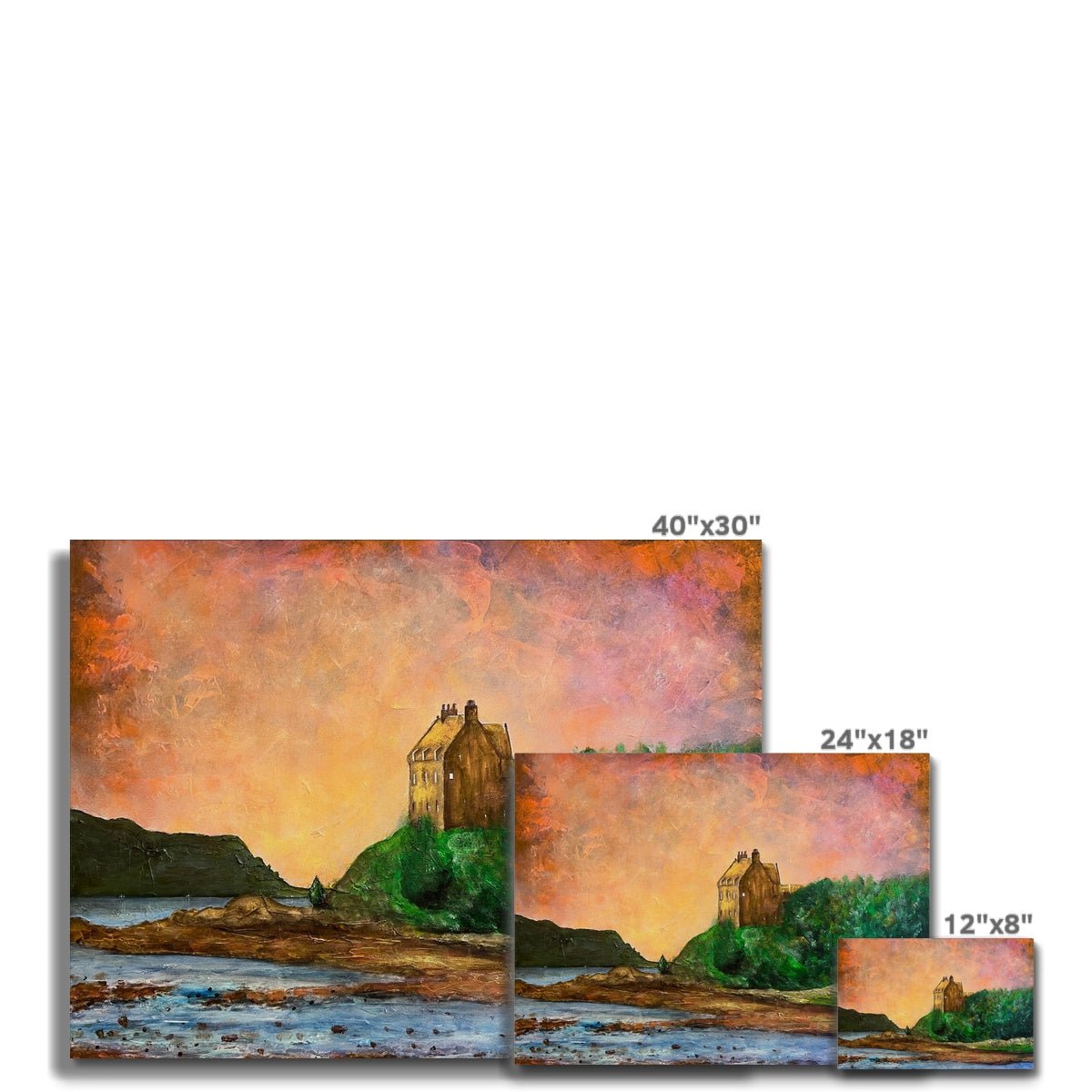 Duntrune Castle Painting | Canvas From Scotland-Contemporary Stretched Canvas Prints-Scottish Castles Art Gallery-Paintings, Prints, Homeware, Art Gifts From Scotland By Scottish Artist Kevin Hunter