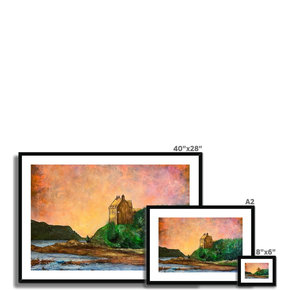 Duntrune Castle Painting | Framed & Mounted Prints From Scotland-Framed & Mounted Prints-Scottish Castles Art Gallery-Paintings, Prints, Homeware, Art Gifts From Scotland By Scottish Artist Kevin Hunter