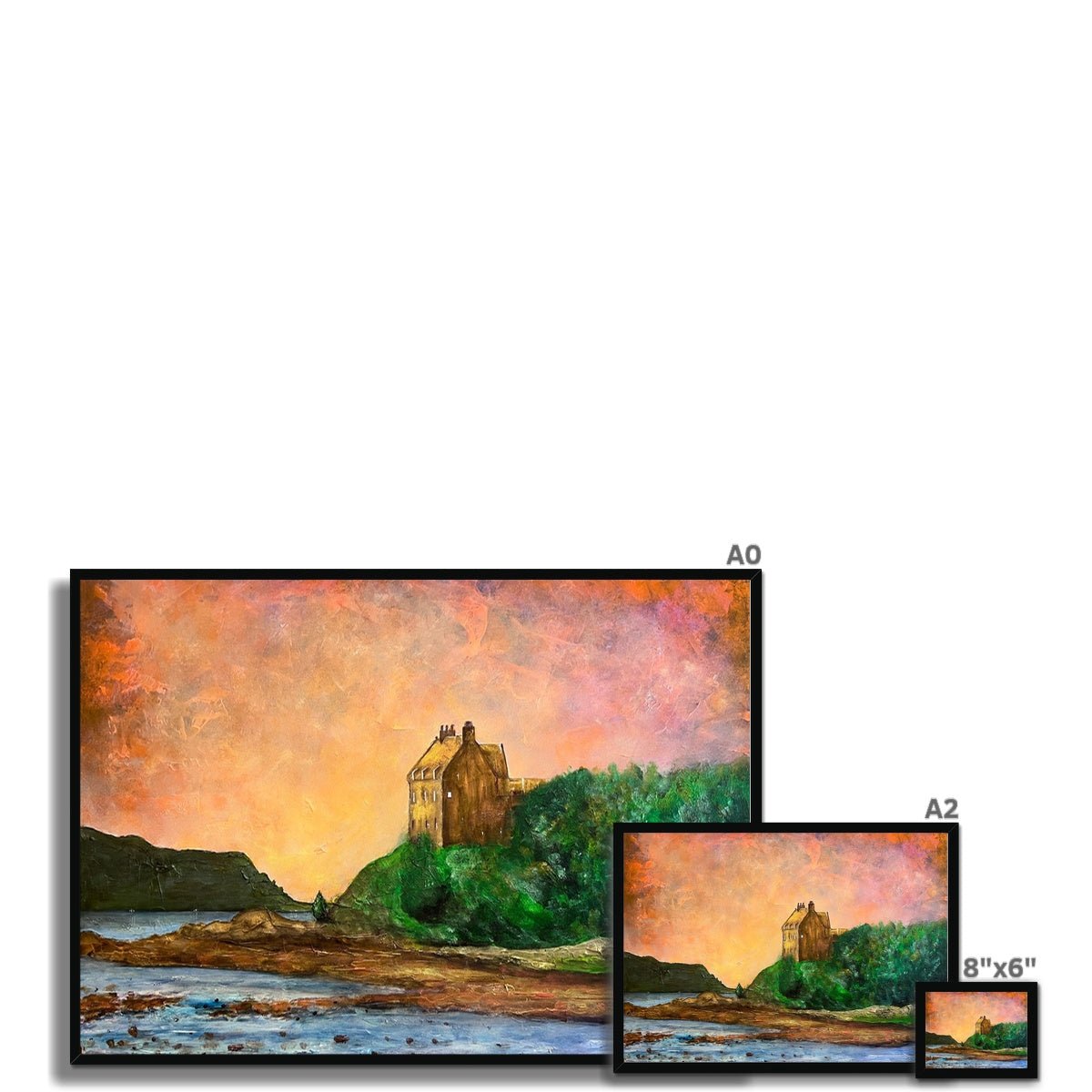 Duntrune Castle Painting | Framed Prints From Scotland-Framed Prints-Scottish Castles Art Gallery-Paintings, Prints, Homeware, Art Gifts From Scotland By Scottish Artist Kevin Hunter