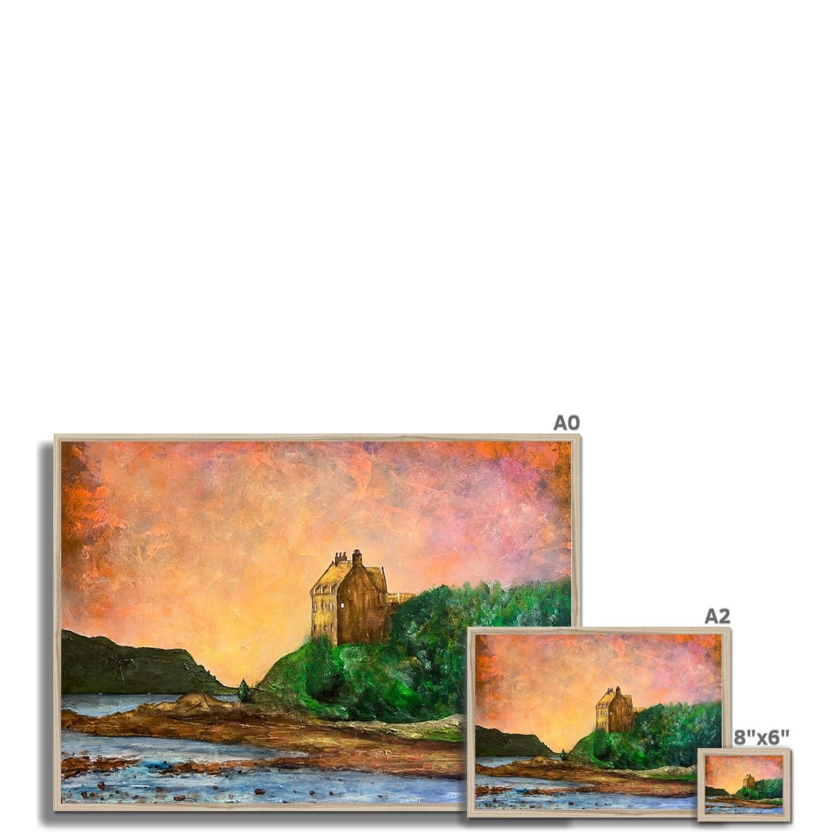 Duntrune Castle Painting | Framed Prints From Scotland-Framed Prints-Scottish Castles Art Gallery-Paintings, Prints, Homeware, Art Gifts From Scotland By Scottish Artist Kevin Hunter